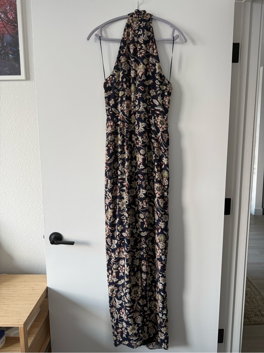 Ralph Lauren “Georgette” Navy Twist Front Floral Halter Gown - Picture 11 of 11